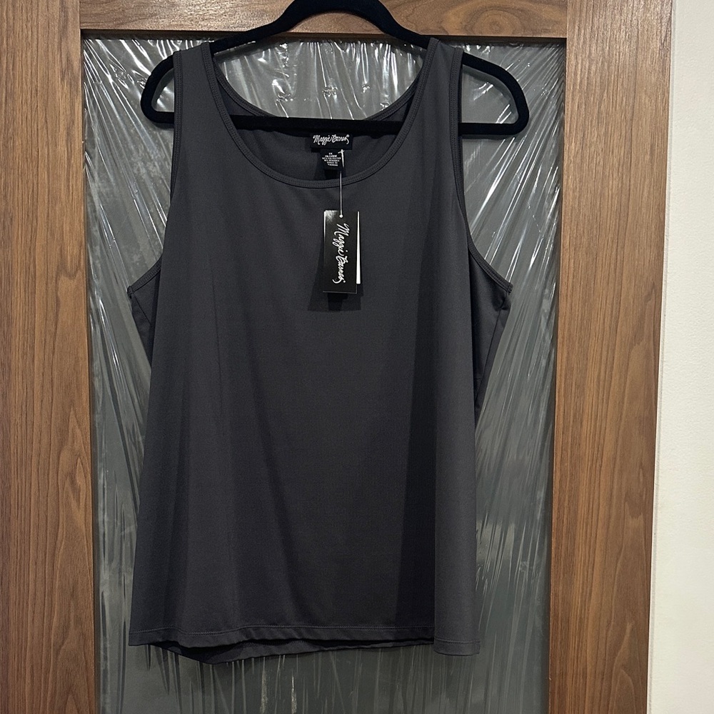 Maggie Barnes Black Scoop Neck Tank Top